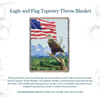 100% Woven Cotton Eagle and Flag Tapestry Throw Blanket - 52”x72”