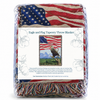 100% Woven Cotton Eagle and Flag Tapestry Throw Blanket - 52”x72”