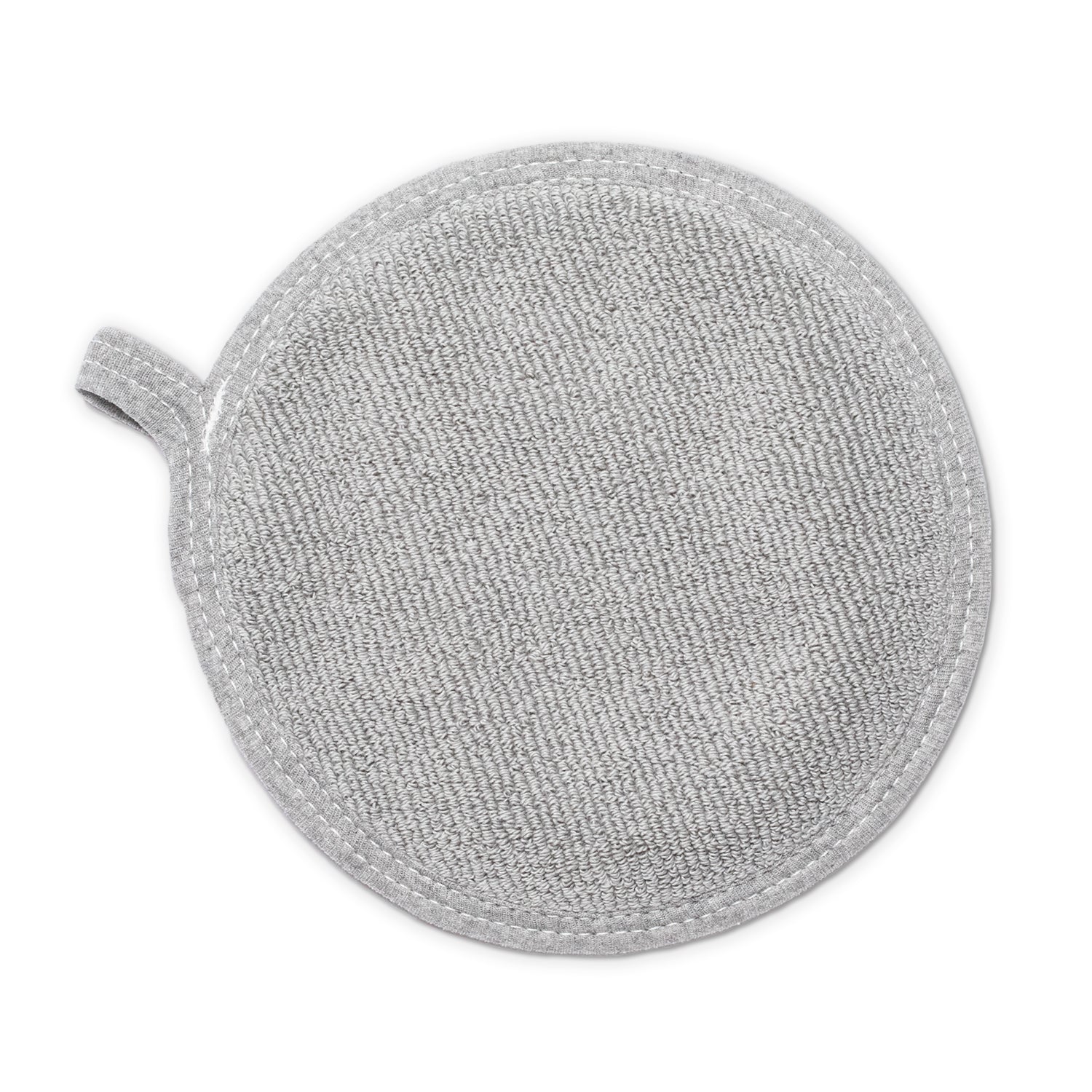 100% Cotton Pot Holders & Oven Mitt - 8" Round Potholder / Grey