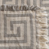 100% Woven Cotton Greek Key Grey Tapestry Throw Blanket - 52”x72”