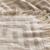 100% Woven Cotton Greek Key Natural Tapestry Throw Blanket - 52”x72”
