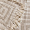 100% Woven Cotton Greek Key Natural Tapestry Throw Blanket - 52”x72”