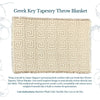 100% Woven Cotton Greek Key Natural Tapestry Throw Blanket - 52”x72”