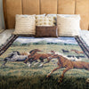 100% Woven Cotton Horse in Nature Tapestry Throw Blanket - 52”x72”