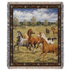 100% Woven Cotton Horse in Nature Tapestry Throw Blanket - 52”x72”