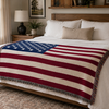 100% Woven Cotton American Flag Tapestry Throw Blanket - 52”x72”