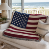 100% Woven Cotton American Flag Tapestry Throw Blanket - 52”x72”
