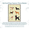 100% Woven Cotton Red Scarf Dogs Tapestry Throw Blanket - 52”x72”