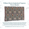 100% Woven Cotton William Morris Snakeshead Tapestry Throw Blanket - 52”x72”